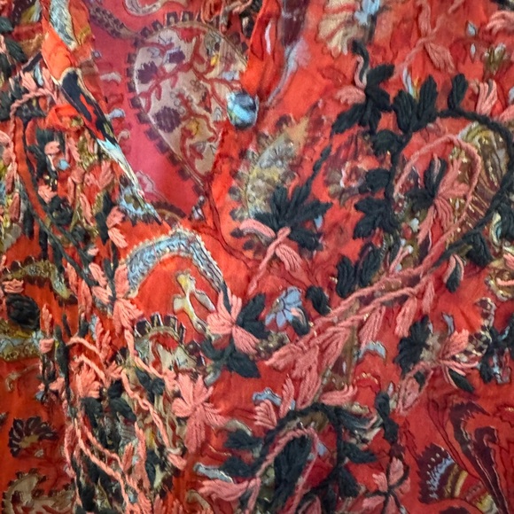 Raj Bohemian Silk Embroidered Dress – Size S - Picture 5 of 10